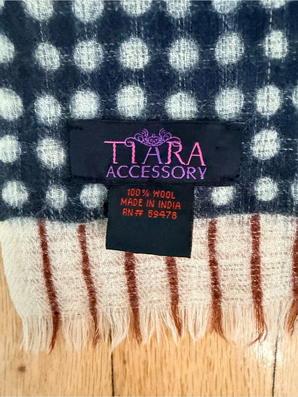 Striped & Paisley  in Navy and Cream scarf